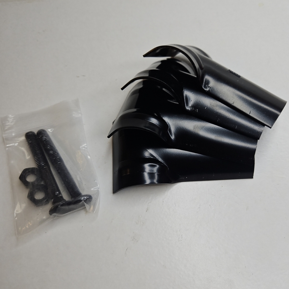 Black Metal End Rail Clamps  Connectors with Screws 2 Pcs